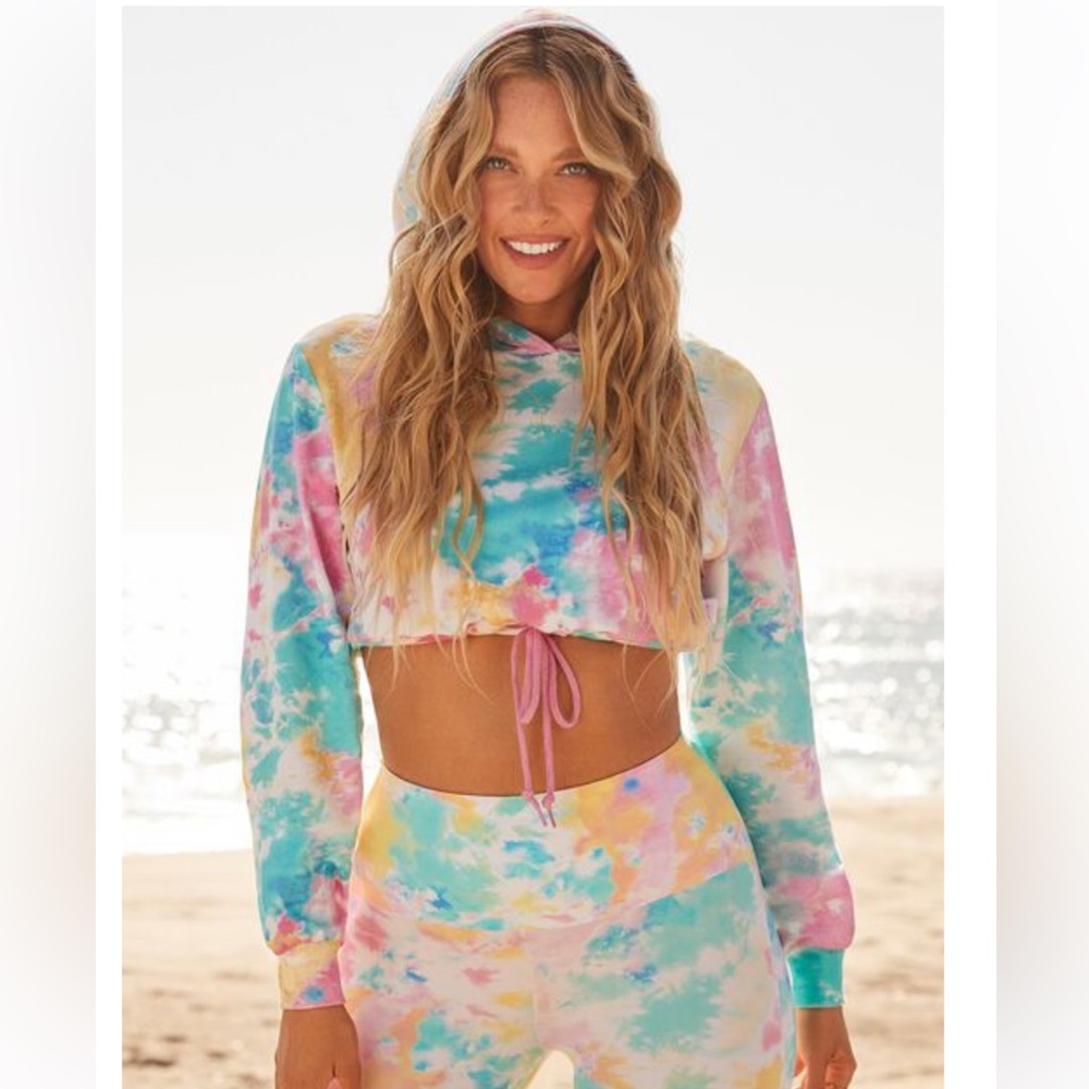 CLEARANCE Camille Kostek Pink Sorbet Cropped Hoodie